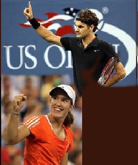 Justine Henin  and Roger Federer US Open 07